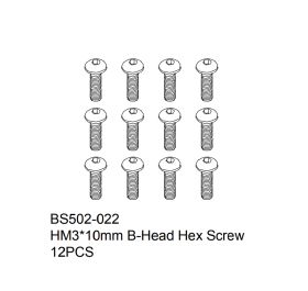 HM3x10mm B-Head Hex Screw  12PCS