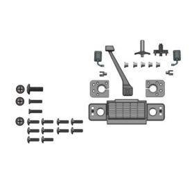 A.  Snorkel
B. Light Mount
C. Front Grill Set
D. Rear-view Mirrors
E. Spare Wheel stand
